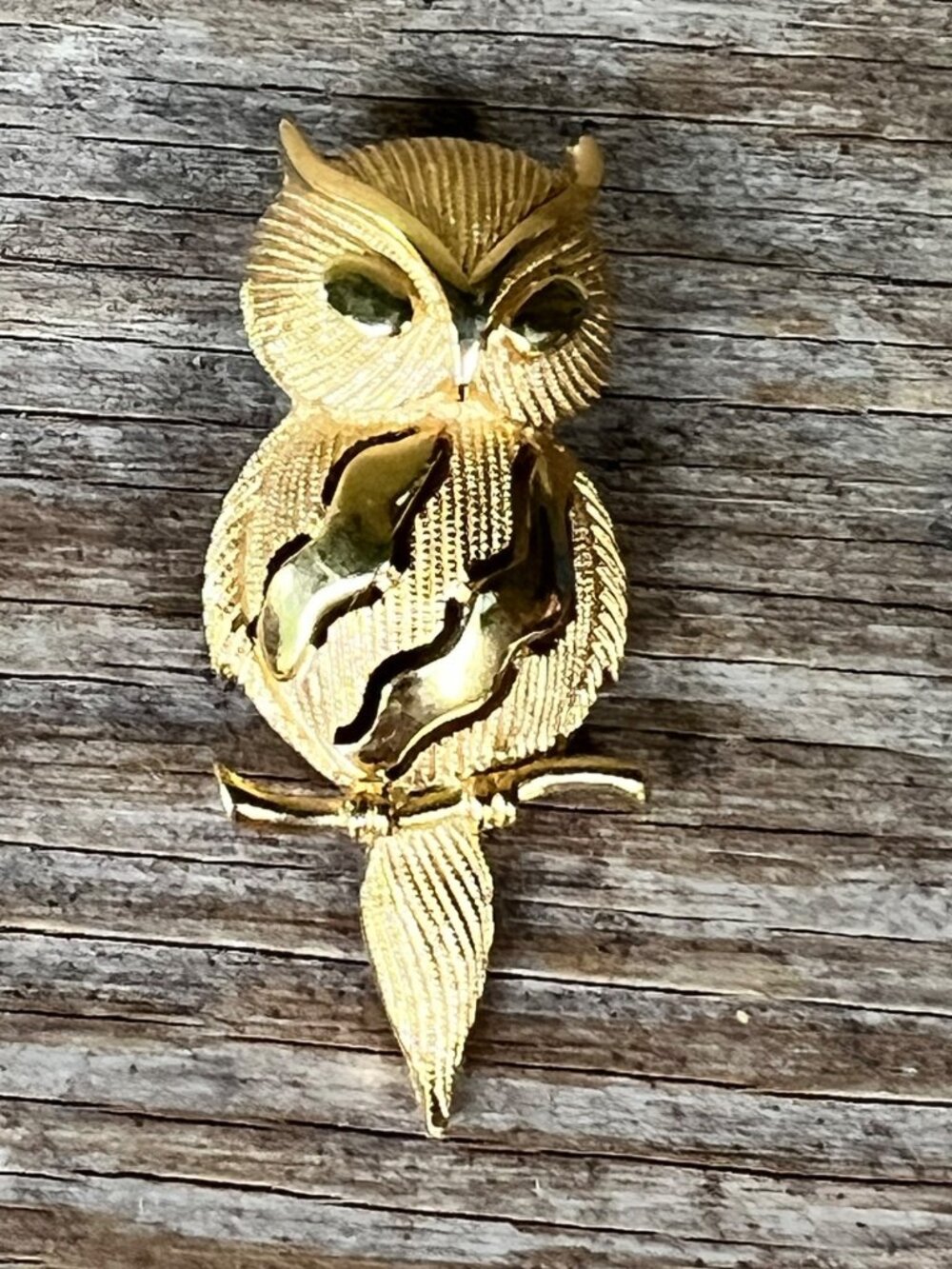 Crown Trifari Owl Brooch Pin Vintage Jewelry Collectible Statement Piece